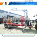 3 Tons Log Logging Trailer with Hydraulic Crane and Grapple